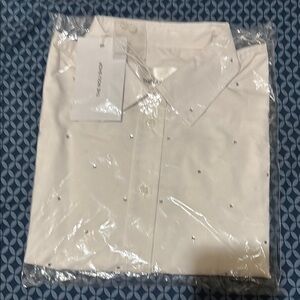 The Noli Shop White rhinestone Shirt